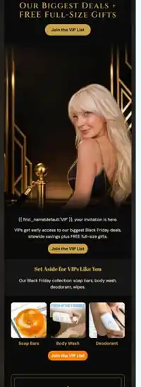 Art Deco email example: Our Biggest Deals + FREE Full-Size Gifts